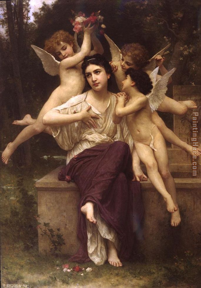 A Dream of Spring painting - William Bouguereau A Dream of Spring art painting